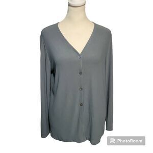 Carole Little Cardigan Womens Small Green Button Long Sleeve